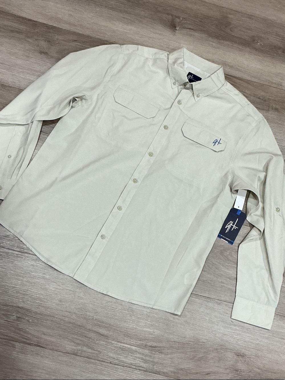 Guy Harvey Men’s Button-Down Shirt in Cream